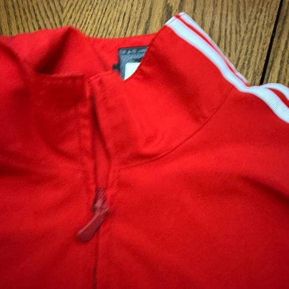 Adidas Nebraska CornHusker Red Jacket with White Stripes - Picture 4 of 6